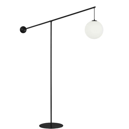 Dainolite 1 Light Incandescent Floor Lamp Matte Black with Opal Glass HOL-1061F-MB