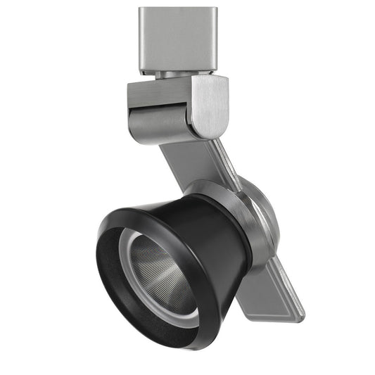 CAL Lighting 12W Dimmable integrated LED Track Fixture, 750 Lumen, 90 CRI Brushed Steel HT-999BS-CONEBK