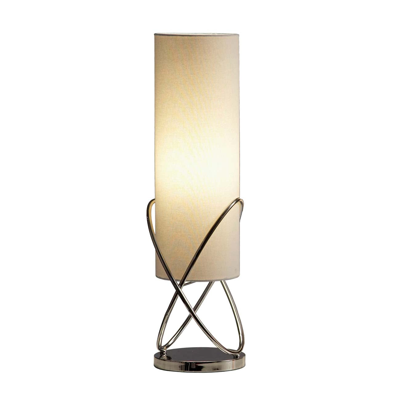 Nova of California Internal Table Lamp - Chrome, White Linen Shade, Dimmer Switch 11189