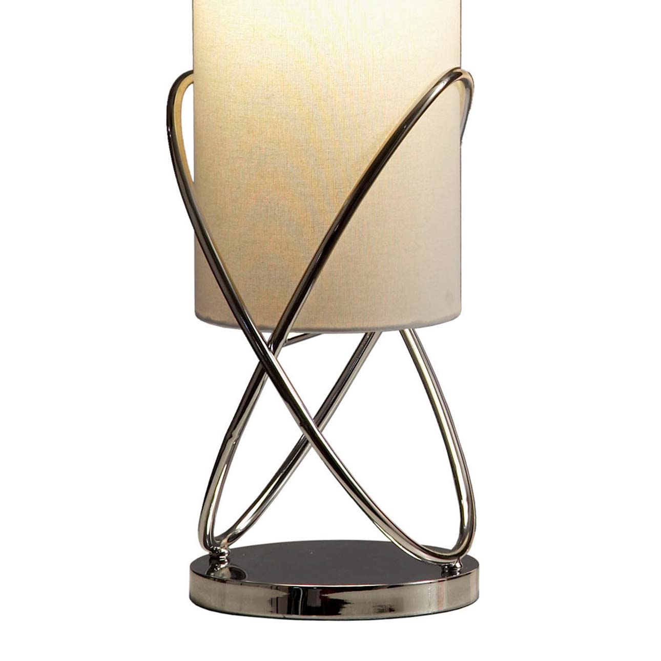 Nova of California Internal Table Lamp - Chrome, White Linen Shade, Dimmer Switch 11189