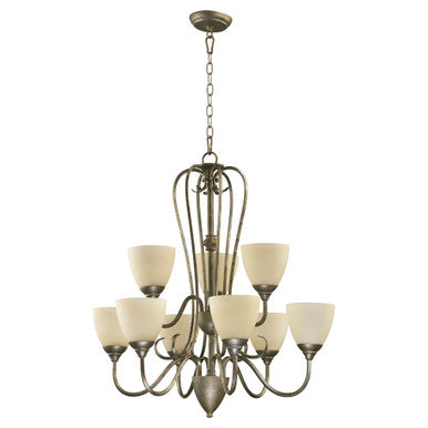 Quorum Powell chandelier in Mystic Silver IBS-266