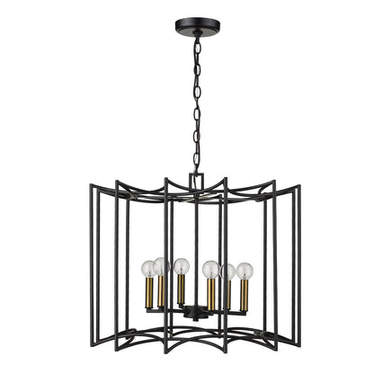 Acclaim Lighting Rhian 8-Light Matte Black Pendant in Matte Black IN10051BK