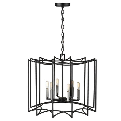 Acclaim Lighting Rhian 8-Light Matte Black Pendant in Matte Black IN10051BK