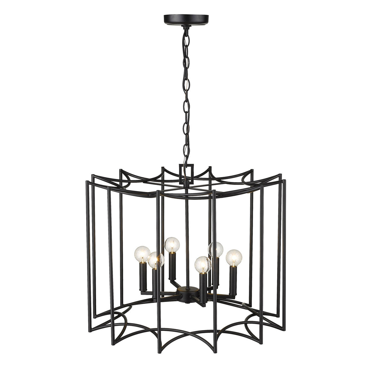 Acclaim Lighting Rhian 8-Light Matte Black Pendant in Matte Black IN10051BK