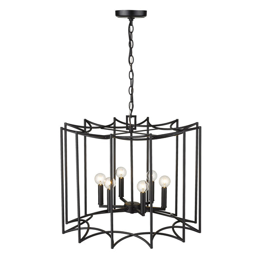 Acclaim Lighting Rhian 8-Light Matte Black Pendant in Matte Black IN10051BK