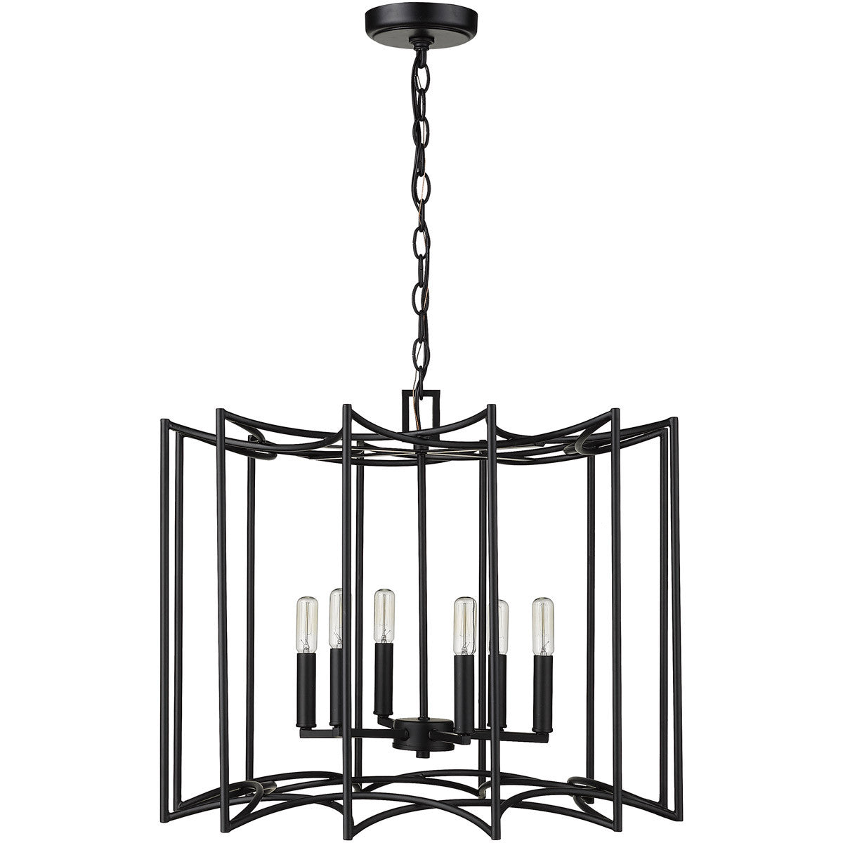 Acclaim Lighting Rhian 8-Light Matte Black Pendant in Matte Black IN10051BK