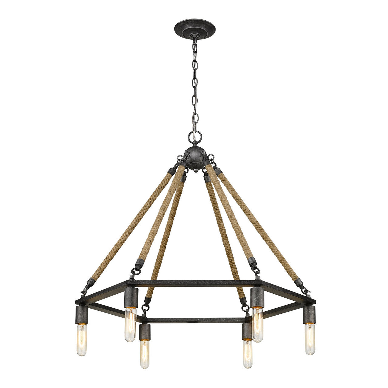 Acclaim Lighting Holden 6-Light Antique Gray Wagon Wheel Chandelier in Antique Gray IN10055AGY