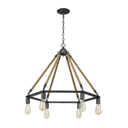 Acclaim Lighting Holden 6-Light Antique Gray Wagon Wheel Chandelier in Antique Gray IN10055AGY