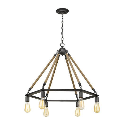 Acclaim Lighting Holden 6-Light Antique Gray Wagon Wheel Chandelier in Antique Gray IN10055AGY