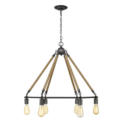 Acclaim Lighting Holden 6-Light Antique Gray Wagon Wheel Chandelier in Antique Gray IN10055AGY