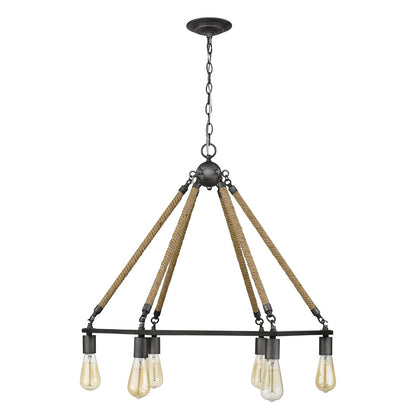 Acclaim Lighting Holden 6-Light Antique Gray Wagon Wheel Chandelier in Antique Gray IN10055AGY