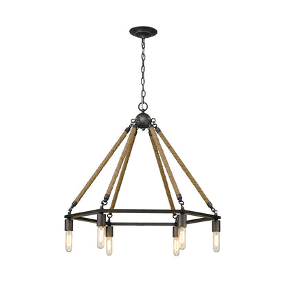 Acclaim Lighting Holden 6-Light Antique Gray Wagon Wheel Chandelier in Antique Gray IN10055AGY