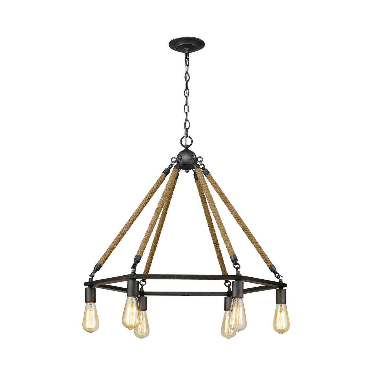 Acclaim Lighting Holden 6-Light Antique Gray Wagon Wheel Chandelier in Antique Gray IN10055AGY