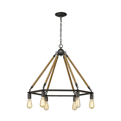 Acclaim Lighting Holden 6-Light Antique Gray Wagon Wheel Chandelier in Antique Gray IN10055AGY