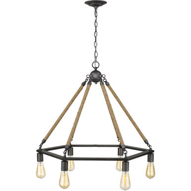 Acclaim Lighting Holden 6-Light Antique Gray Wagon Wheel Chandelier in Antique Gray IN10055AGY