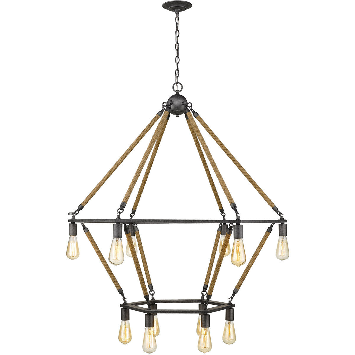 Acclaim Lighting Holden 12-Light Antique Gray Wagon Wheel Chandelier in Antique Gray IN10056AGY