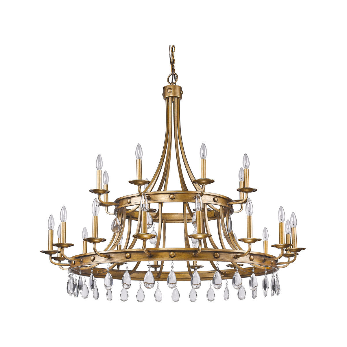 Acclaim Lighting Krista 24-Light Antique Gold Chandelier With Crystal Accents in Antique Gold IN11028AG