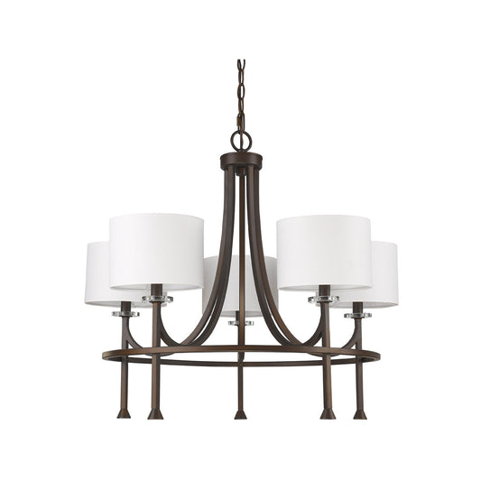 Acclaim Lighting Kara 5-Light Oil-Rubbed Bronze Chandelier With Fabric Shades And Crystal Bobeches in Oil Rubbed Bronze IN11040ORB