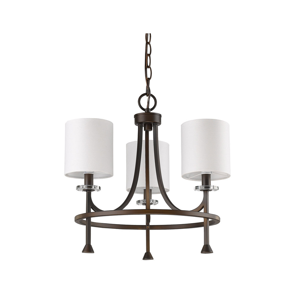 Acclaim Lighting Kara 3-Light Oil-Rubbed Bronze Chandelier With Fabric Shades And Crystal Bobeches in Oil Rubbed Bronze IN11041ORB