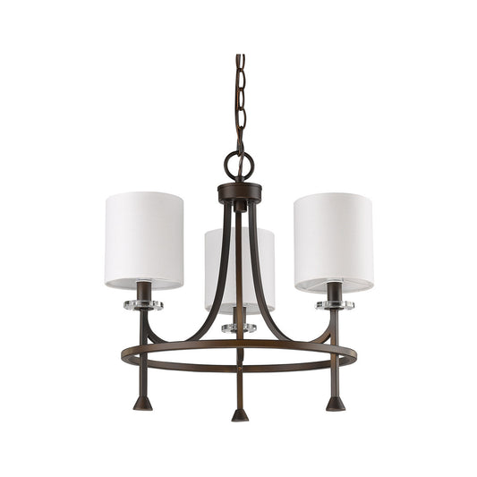 Acclaim Lighting Kara 3-Light Oil-Rubbed Bronze Chandelier With Fabric Shades And Crystal Bobeches in Oil Rubbed Bronze IN11041ORB