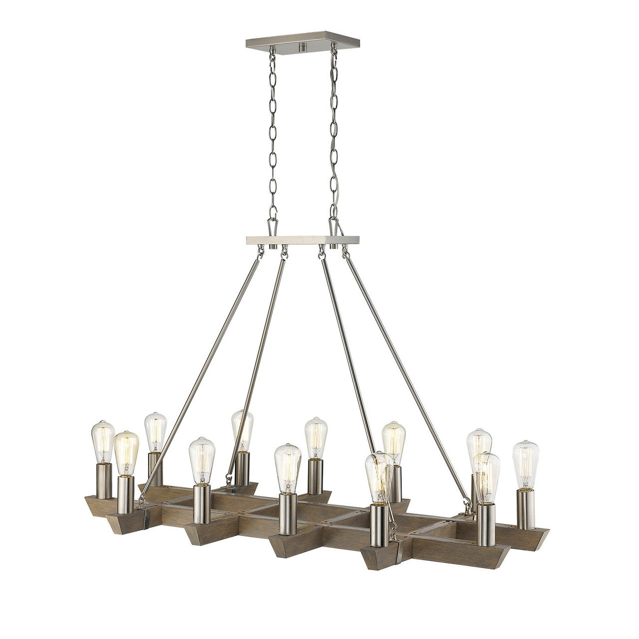 Acclaim Lighting Finnick 12-Light Satin Nickel Chandelier in Satin Nickel IN11061SN