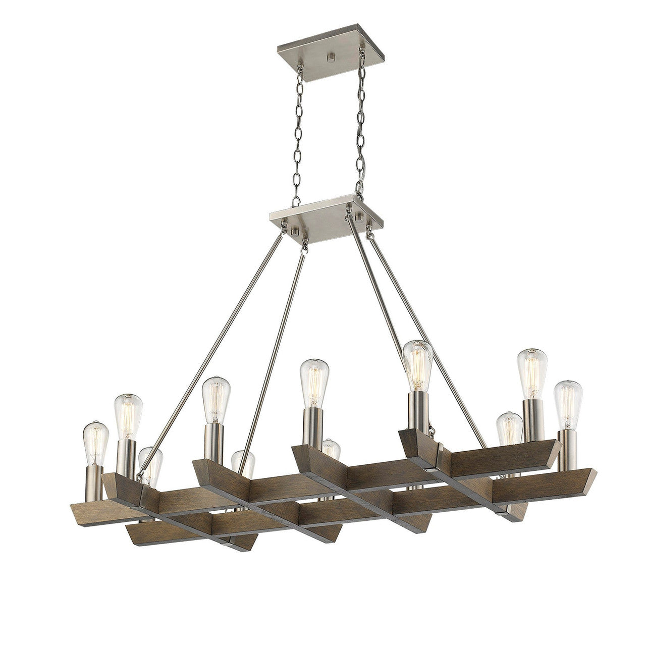 Acclaim Lighting Finnick 12-Light Satin Nickel Chandelier in Satin Nickel IN11061SN