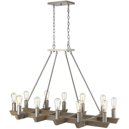 Acclaim Lighting Finnick 12-Light Satin Nickel Chandelier in Satin Nickel IN11061SN