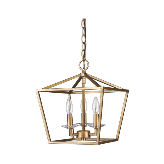 Acclaim Lighting Kennedy 3-Light Antique Gold Pendant With Crystal Bobeches in Antique Gold IN11131AG