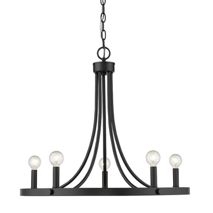 Acclaim Lighting Sawyer 5-Light Matte Black Chandelier in Matte Black IN11150BK