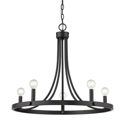 Acclaim Lighting Sawyer 5-Light Matte Black Chandelier in Matte Black IN11150BK