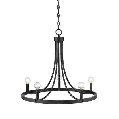 Acclaim Lighting Sawyer 5-Light Matte Black Chandelier in Matte Black IN11150BK