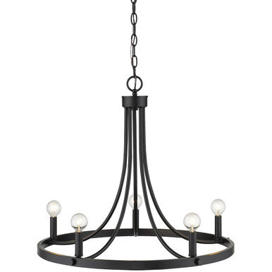 Acclaim Lighting Sawyer 5-Light Matte Black Chandelier in Matte Black IN11150BK