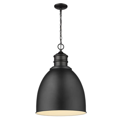 Acclaim Lighting Colby 1-Light Matte Black Pendant With Gloss White Interior Shade in Matte Black IN11171BK