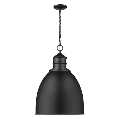 Acclaim Lighting Colby 1-Light Matte Black Pendant With Gloss White Interior Shade in Matte Black IN11171BK