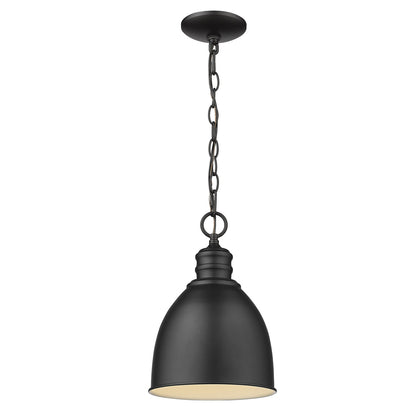 Acclaim Lighting Colby 1-Light Matte Black Pendant With Gloss White Interior Shade in Matte Black IN11171BK