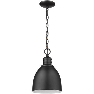 Acclaim Lighting Colby 1-Light Matte Black Pendant With Gloss White Interior Shade in Matte Black IN11171BK