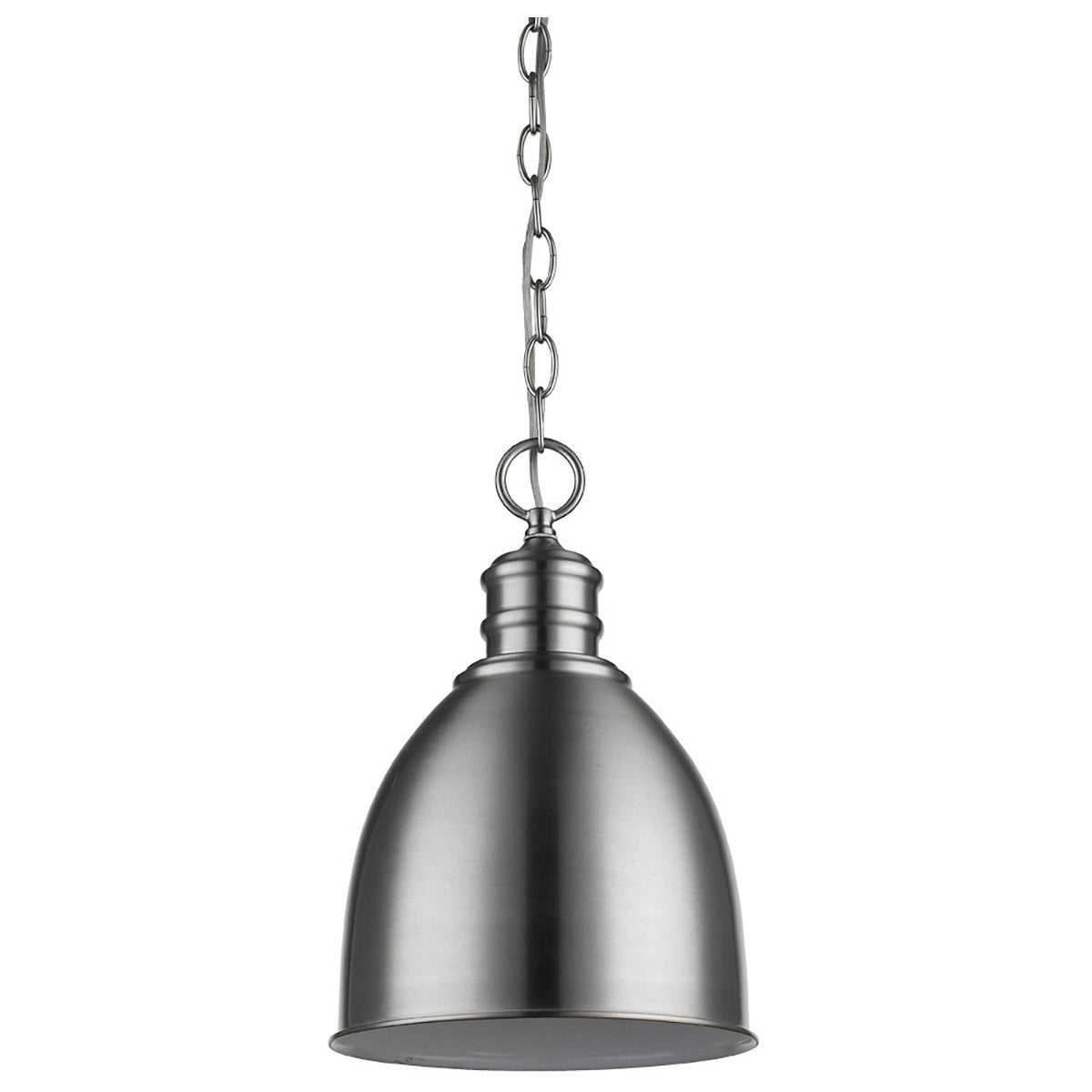 Acclaim Lighting Colby 1-Light Satin Nickel Pendant With Gloss White Interior Shade in Satin Nickel IN11171SN