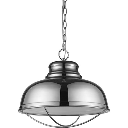 Acclaim Lighting Ansen 1-Light Polished Nickel Pendant With Gloss White Interior Shade in Polished Nickel IN11175PN