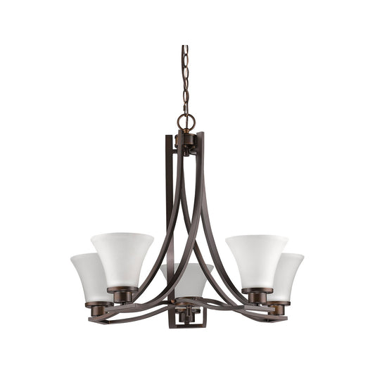 Acclaim Lighting Mia 5-Light Oil-Rubbed Bronze Chandelier With Etched Glass Shades in Oil Rubbed Bronze IN11270ORB