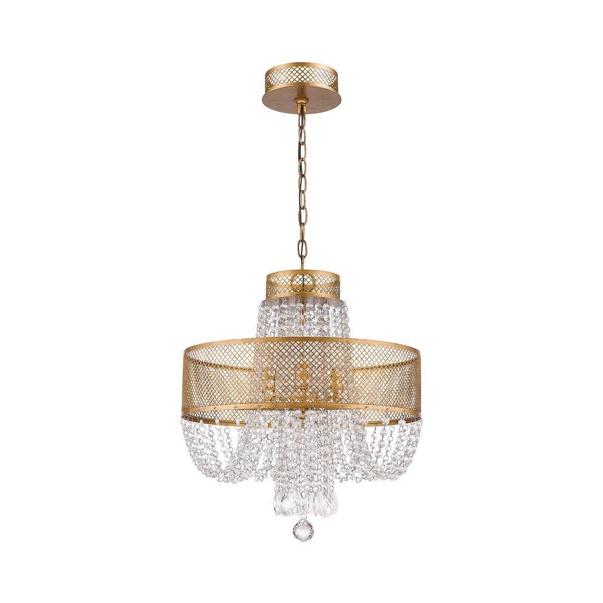 Acclaim Lighting Viola 4-Light Antique Gold Crystal Chandelier in Antique Gold IN11310AG