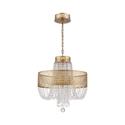 Acclaim Lighting Viola 4-Light Antique Gold Crystal Chandelier in Antique Gold IN11310AG