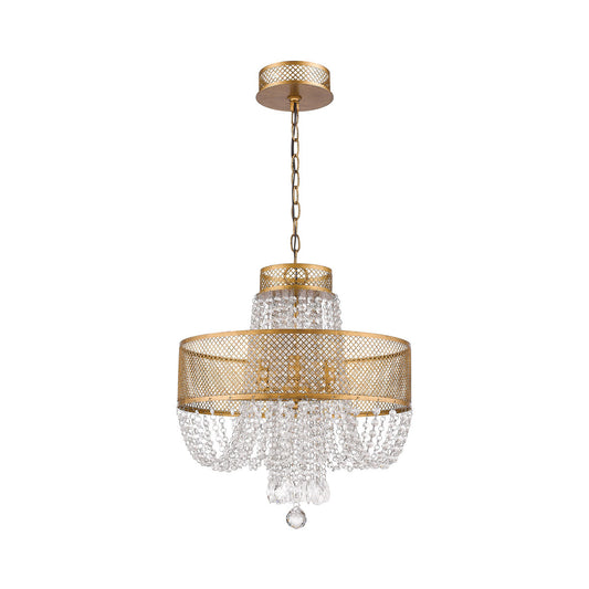 Acclaim Lighting Viola 4-Light Antique Gold Crystal Chandelier in Antique Gold IN11310AG