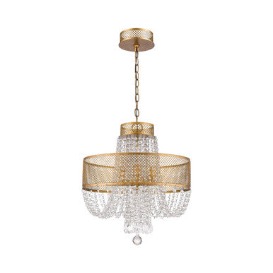 Acclaim Lighting Viola 4-Light Antique Gold Crystal Chandelier in Antique Gold IN11310AG