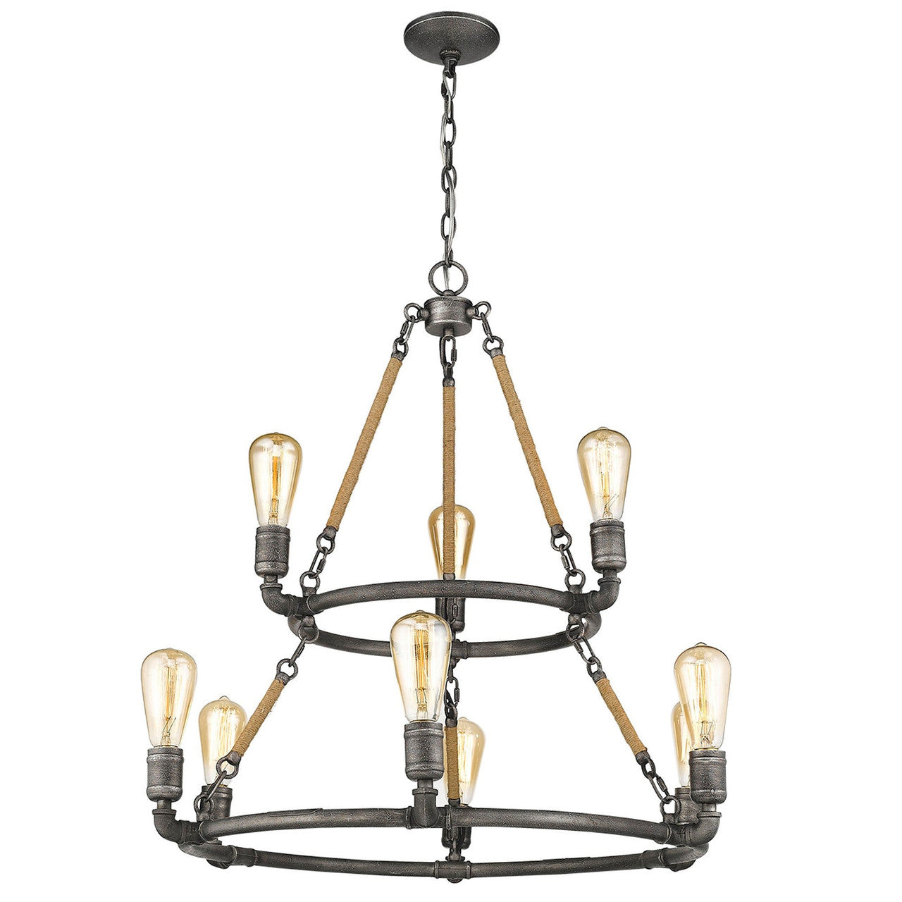 Acclaim Lighting Grayson 9-Light Antique Gray Chandelier in Antique Gray IN11326AGY