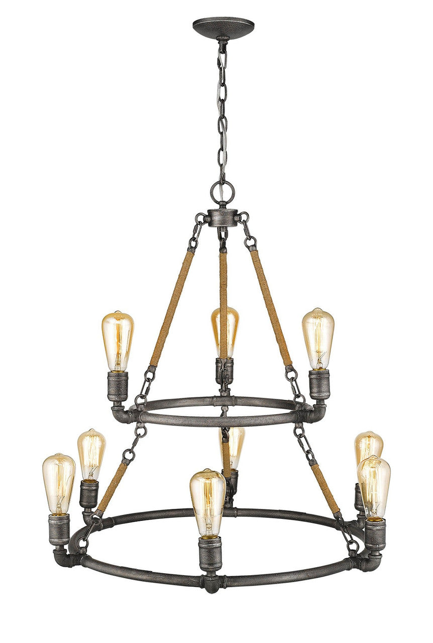 Acclaim Lighting Grayson 9-Light Antique Gray Chandelier in Antique Gray IN11326AGY