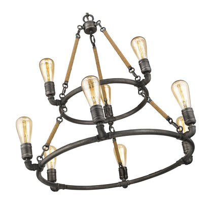 Acclaim Lighting Grayson 9-Light Antique Gray Chandelier in Antique Gray IN11326AGY