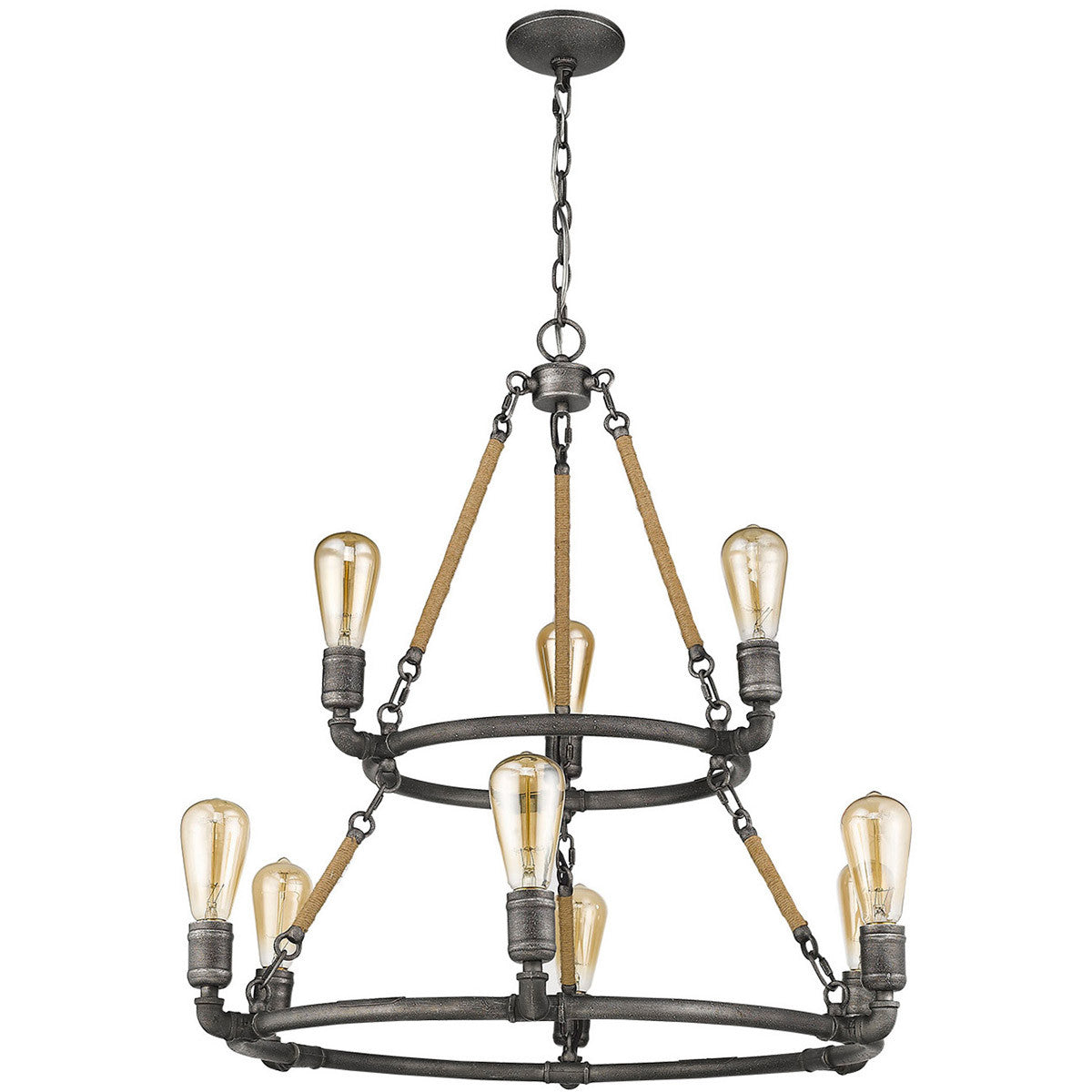 Acclaim Lighting Grayson 9-Light Antique Gray Chandelier in Antique Gray IN11326AGY