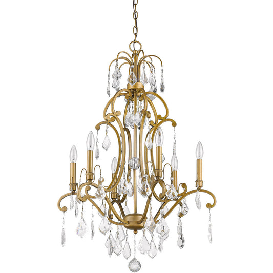 Acclaim Lighting Claire 6-Light Antique Gold Chandelier With Crystal Accents in Antique Gold IN11356AG