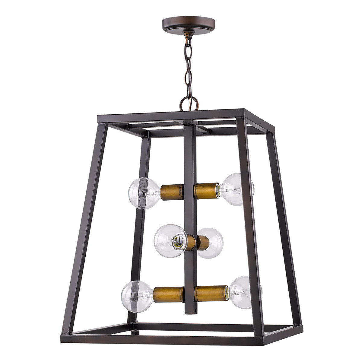 Acclaim Lighting Tiberton 6-Light Oil-Rubbed Bronze Foyer Pendant With Antique Brass Sockets in Oil Rubbed Bronze IN11381ORB