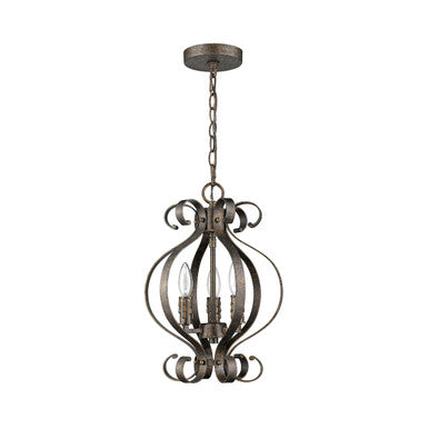 Acclaim Lighting Lydia 3-Light Russet Chandelier With Melted Wax Tapers in Russet IN11411R